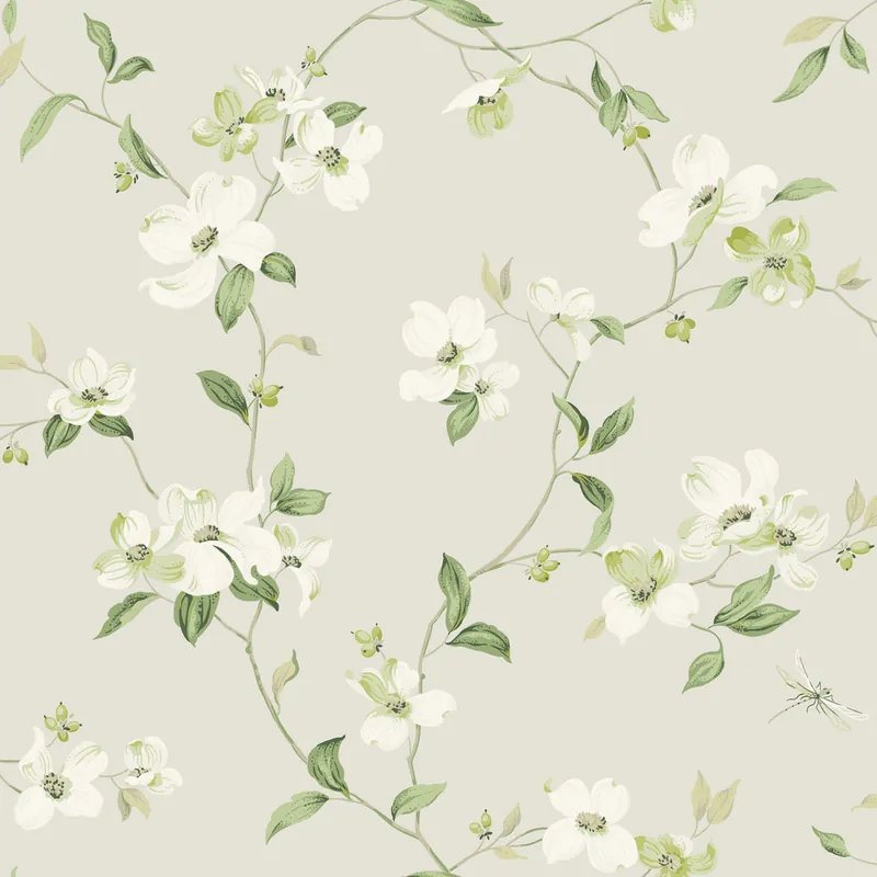 Sofort Bestellen Graue Vliestapete mit Blumen und Libellen, BL1762, Blooms Second Edition Resource Library, York