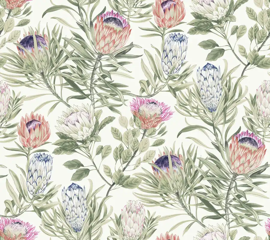 Weiße Vliestapete mit Blumenmuster, BL1752, Blooms Second Edition Resource Library, York Finale Aktion