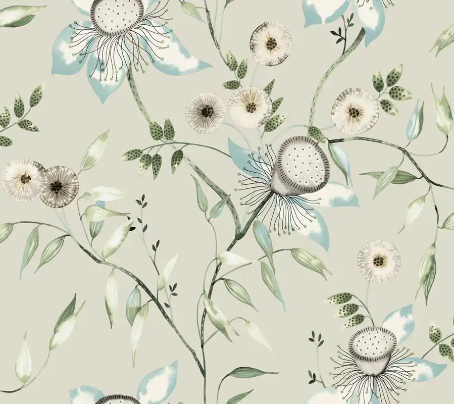 Beige florale Vliestapete, BL1794, Blooms Second Edition Resource Library, York Neu