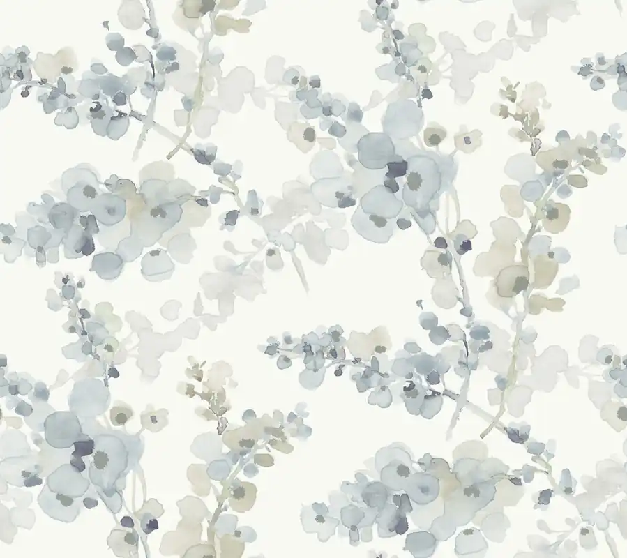 Grau-blau-beige florale Vliestapete, EV3974, Candice Olson Casual Elegance, York Solange Der Vorrat Reicht