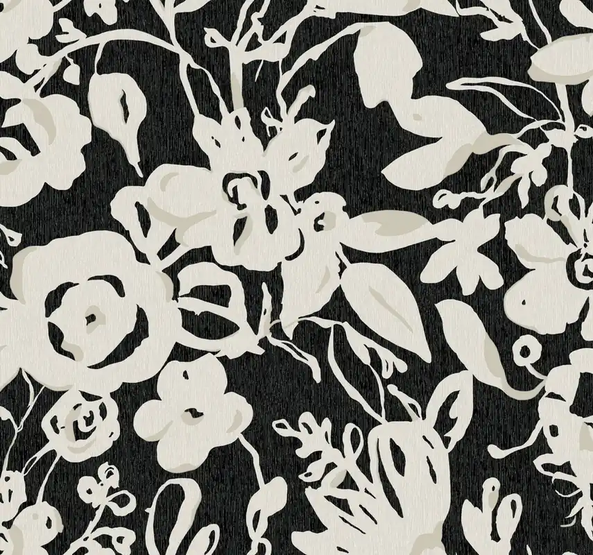Schwarze Vliestapete mit Blumenmuster, BL1733, Blooms Second Edition Resource Library, York Günstig