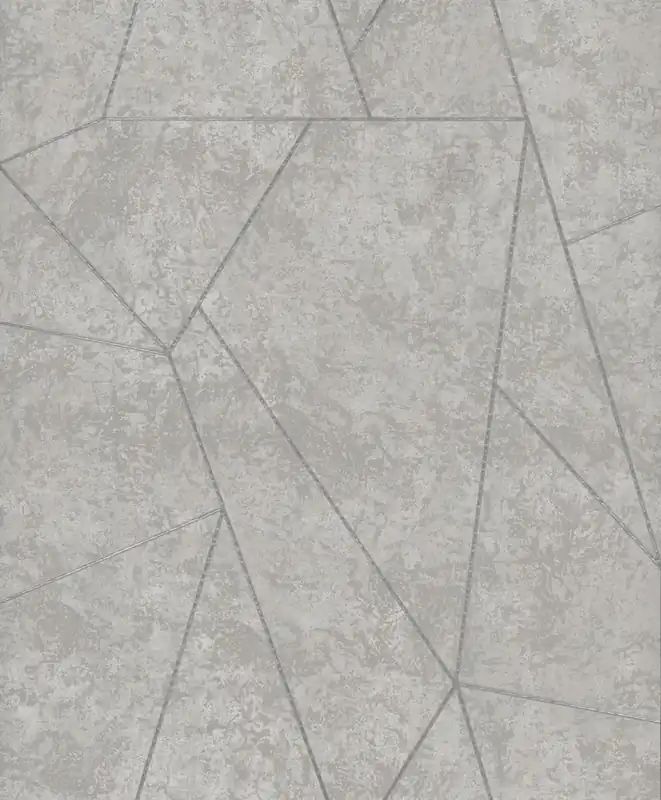 Finale Aktion Geometrische Tapete in Grau und Silber, NW3503, Modern Metals, York