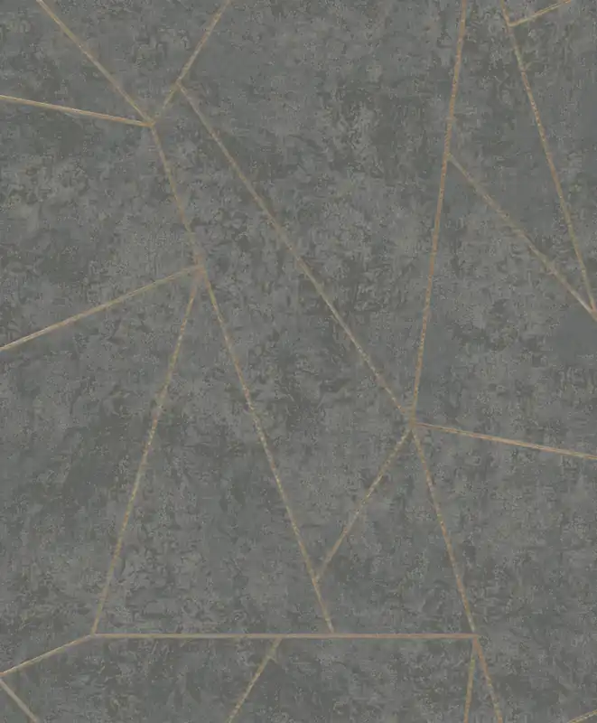 Geometrische Tapete in Grau und Gold, NW3502, Modern Metals, York Neuheit