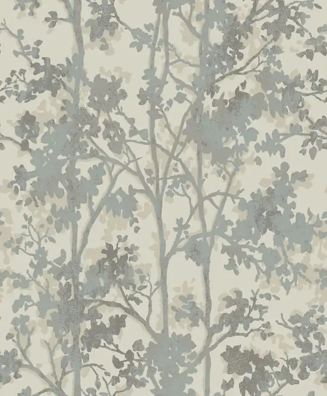 Neuheit Metallic-Silber Blumentapete, MD7141, Modern Metals, York