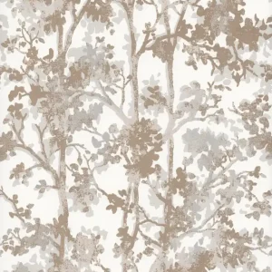 Abverkauf Metallic-goldene Blumentapete, NW3583, Modern Metals, York