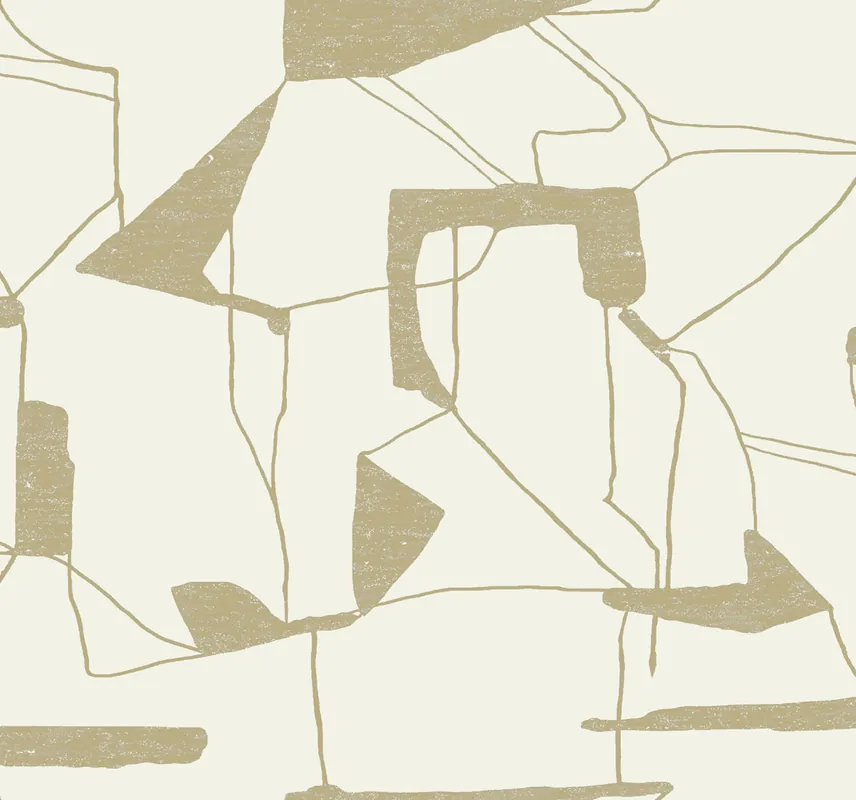 Geometrische Tapete in Creme und Gold, MD7113, Modern Metals, York Rabatt