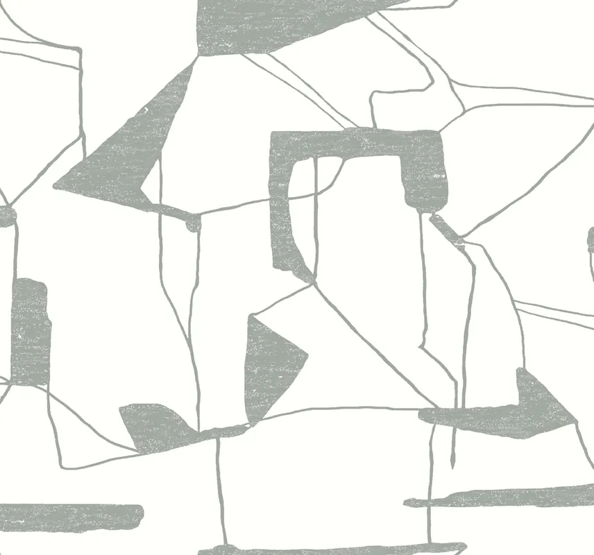 Sofort Bestellen Geometrische Tapete in Weiß und Silber, MD7114, Modern Metals, York