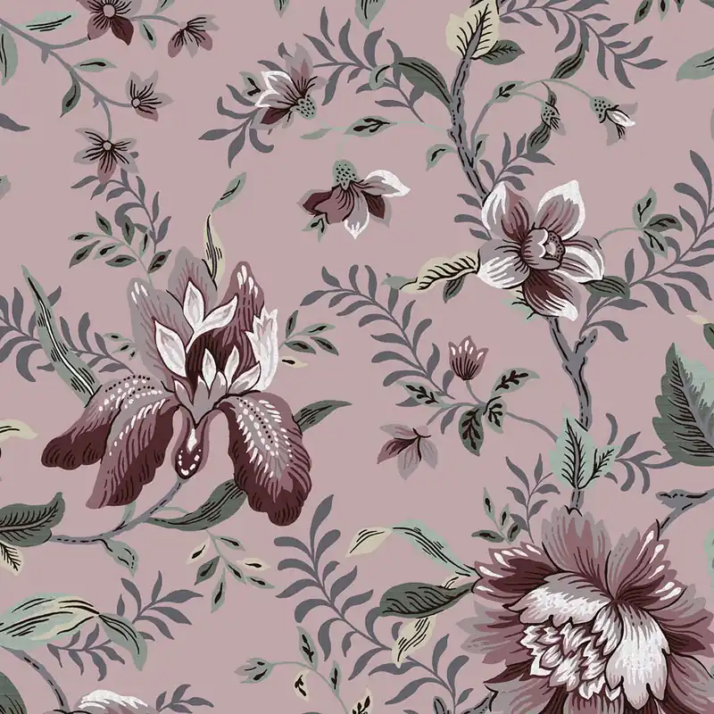 Jetzt Bestellen Brombeerfarbene Vliestapete mit floralem Muster, 121091, Laura Ashley 3
