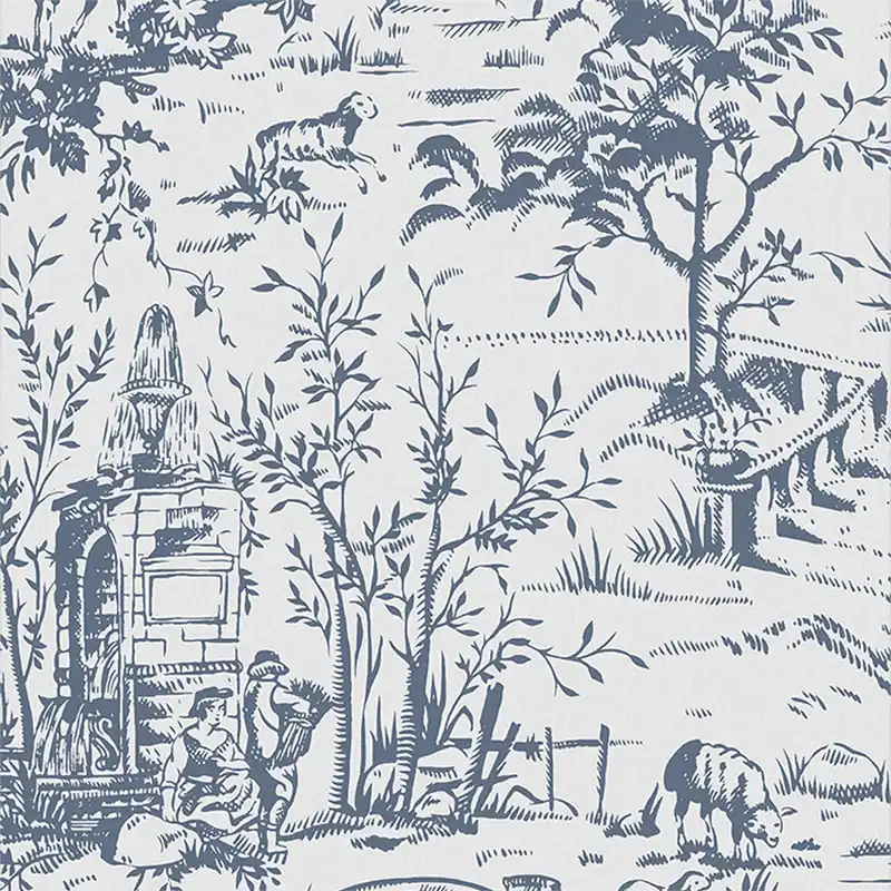 Letzte Chance Romantische blau-weiße Vliestapete, 118494, Laura Ashley 3