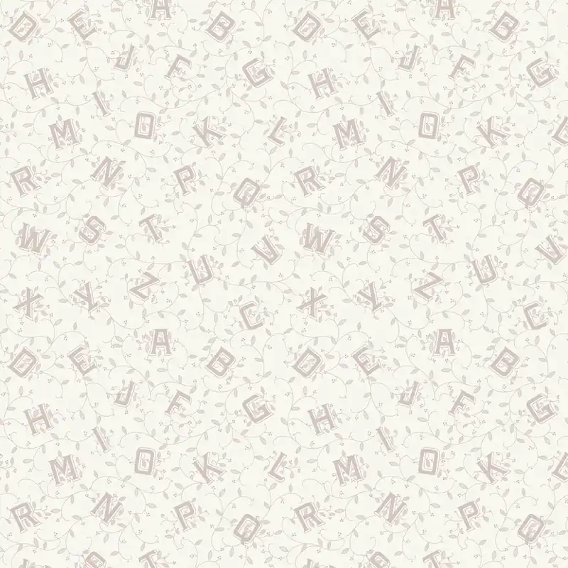 Nur Für Kurze Zeit Weiß-graue Vliestapete, Buchstaben, Alphabet, 119862, Laura Ashley 3