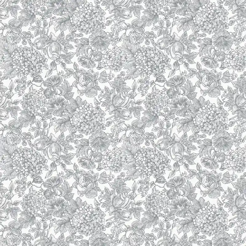 Grau-weiße florale Vliestapete, 119859, Laura Ashley 3 Sale