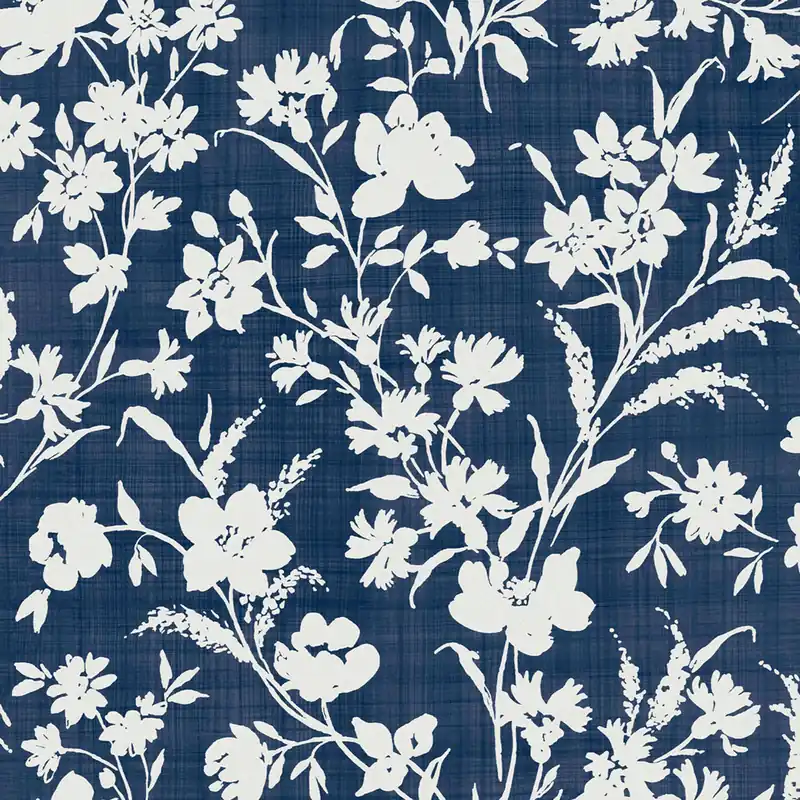 Blau-weiße florale Vliestapete, 119854, Laura Ashley 3 Sonderangebot