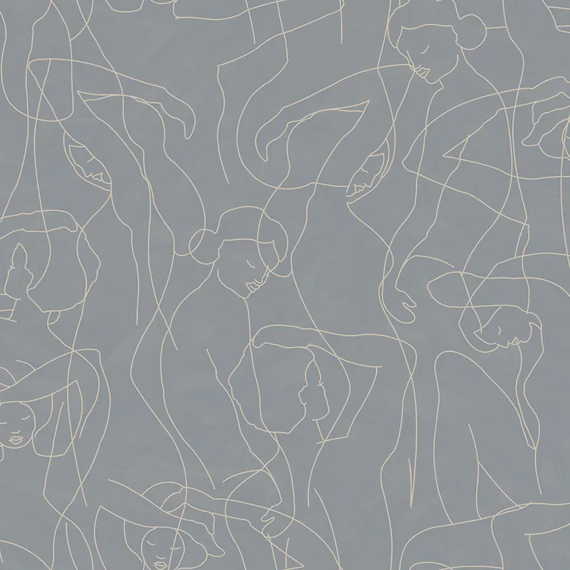 Echt Grafische Vliestapete, Figurenumrisse, grau, SO27046, Soleado, Decoprint