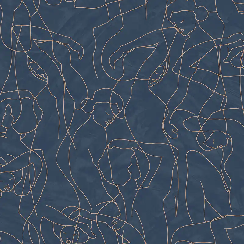 Garantierte Lieferung Grafische Vliestapete, Figurenumrisse, blau, SO27040, Soleado, Decoprint