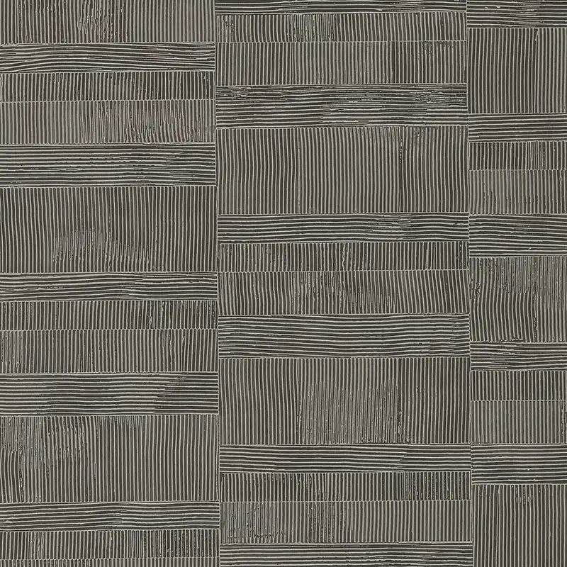 Markenware Geometrische Luxustapete Silber Schwarz 64613, Materea, Limonta