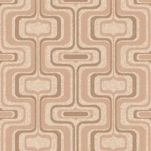 Braun-goldene geometrische Vlies-Retro-Tapete, Z77520, Savana, Zambaiti Parati Begrenztes Angebot