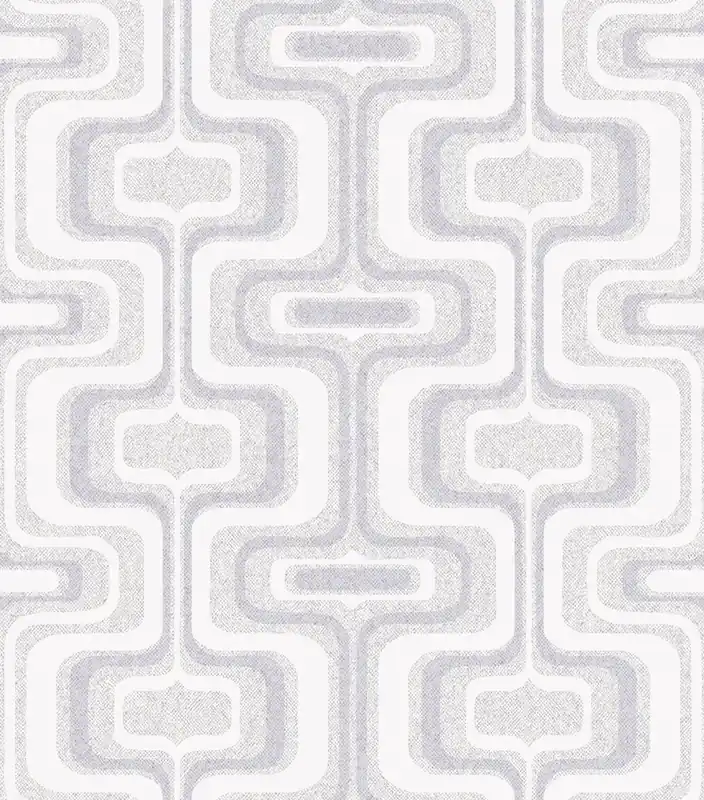 Echt Grau-silberne Retro-Vliestapete mit geometrischem Muster, Z77522, Savana, Zambaiti Parati