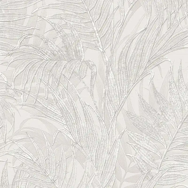 Cremefarbene Luxustapete, Palmenblätter GR322101, Grace, Design ID Neuheit