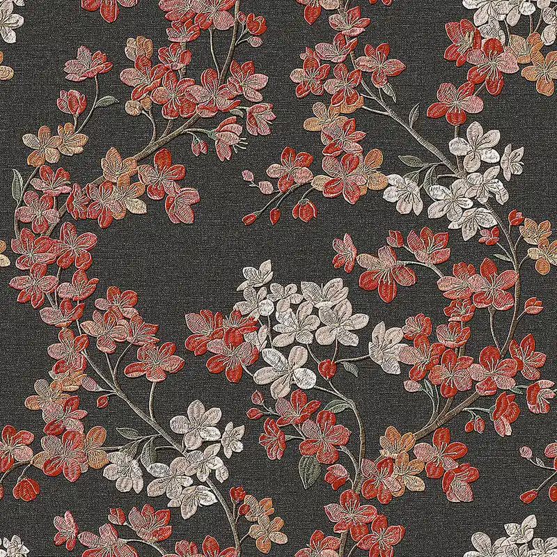 Beliebt Schwarze Luxustapete Blumen GR322207, Grace, Design ID