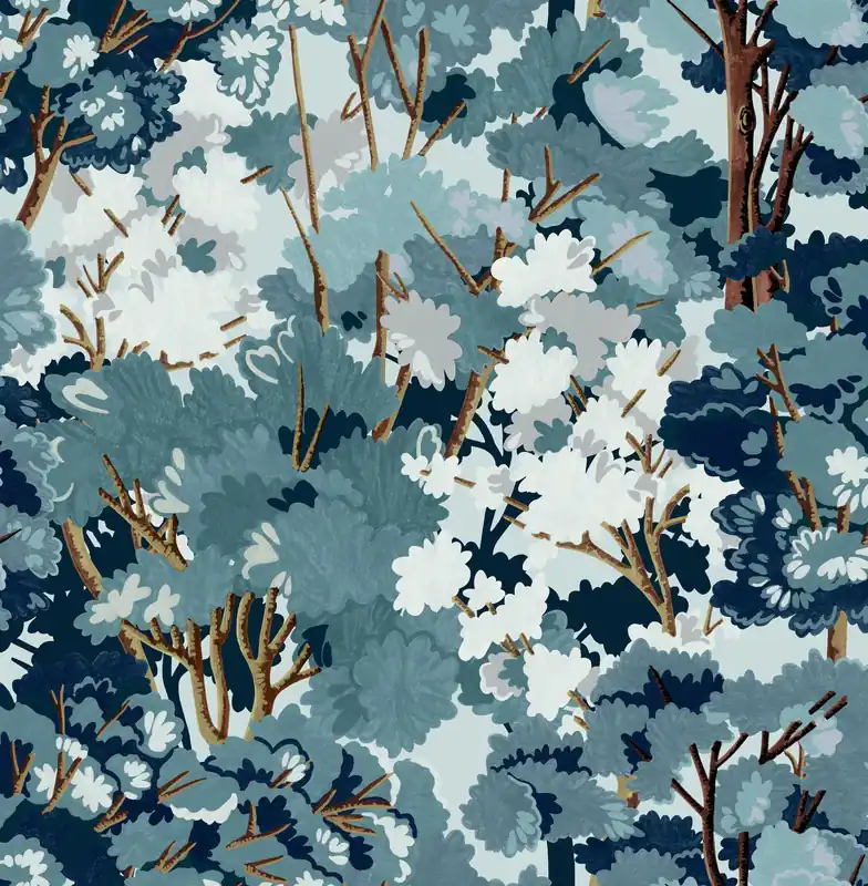 Blaue Vliestapete, Wald, Bäume, 121453, New Eden, Graham&Brown Premium Sichere Zahlung