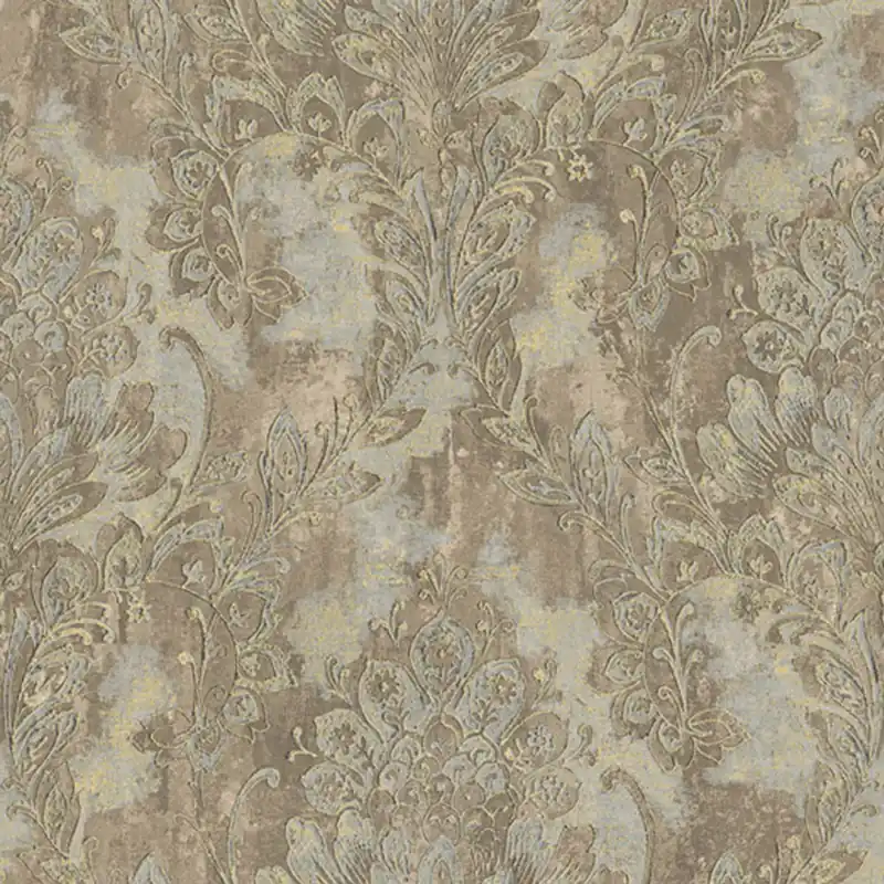 Markenprodukt Gold-silberne Vliestapete mit Barockmotiv 78428, Makalle II, Limonta