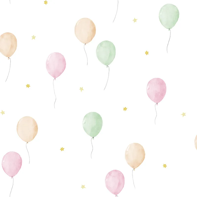 Kindertapete mit Luftballons und Sternen, 970-1, Mika, ICH Wallcoverings Jetzt Kaufen