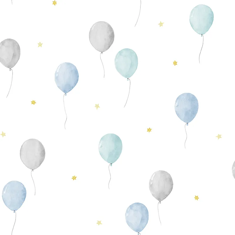 Kindertapete mit Luftballons und Sternen, 970-2, Mika, ICH Wallcoverings Bestseller