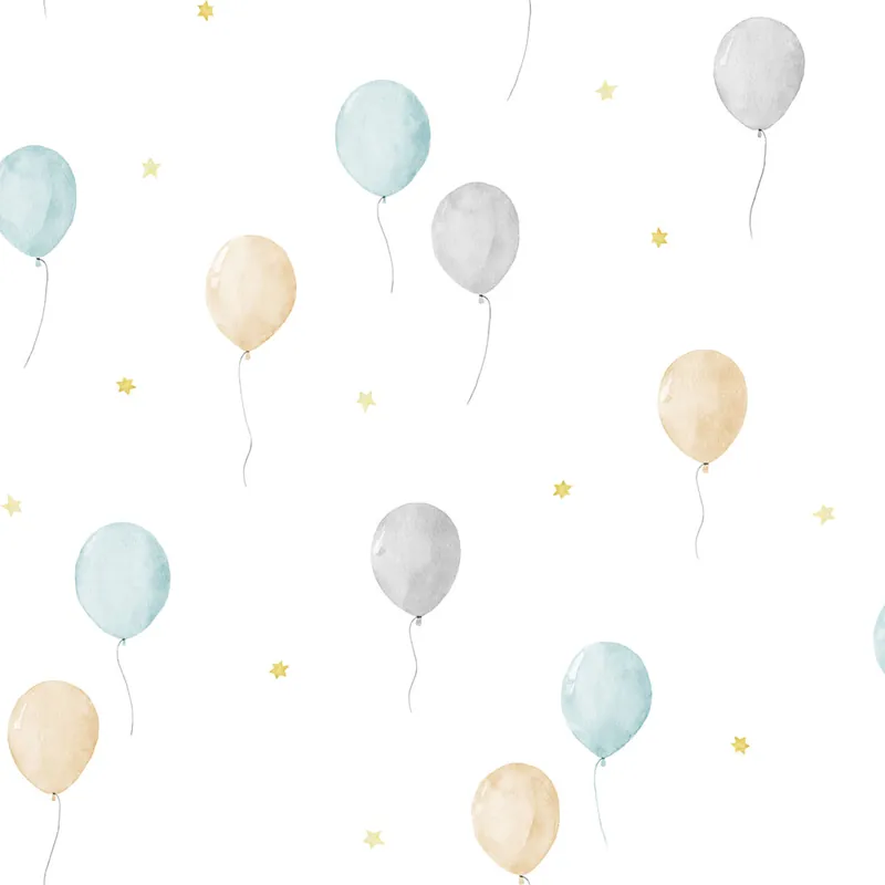 Top-Seller Kindertapete mit Luftballons und Sternen, 970-3, Mika, ICH Wallcoverings