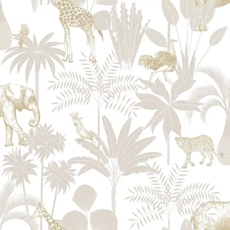 Saisonangebot Kindertapete mit Palmen und Tieren, 976-1, Mika, ICH Wallcoverings