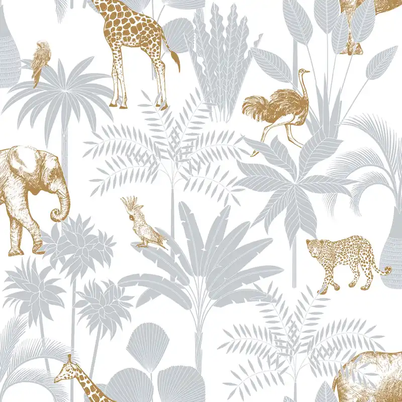 Kindertapete mit Palmen und Tieren, 976-2, Mika, ICH Wallcoverings Angebot