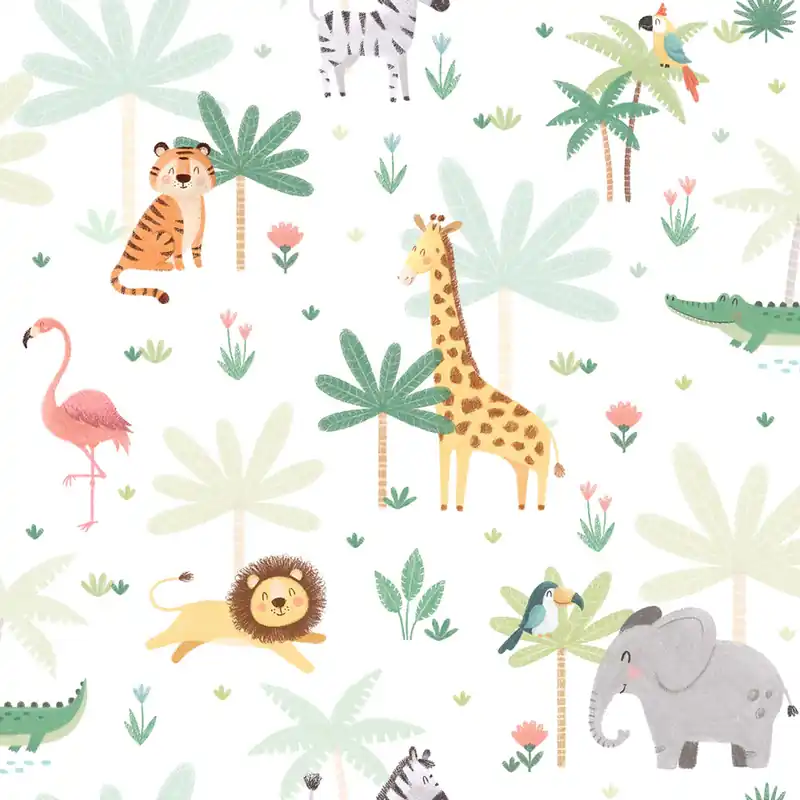 Online Kaufen Kindertapete mit Dschungeltieren, 974-3, Mika, ICH Wallcoverings