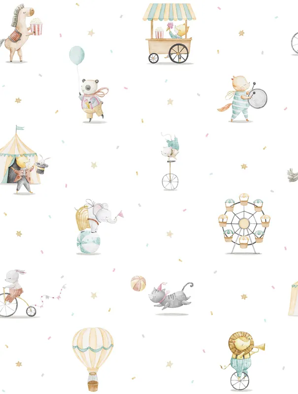 Kindertapete mit Tieren, 971-3, Mika, ICH Wallcoverings Günstig