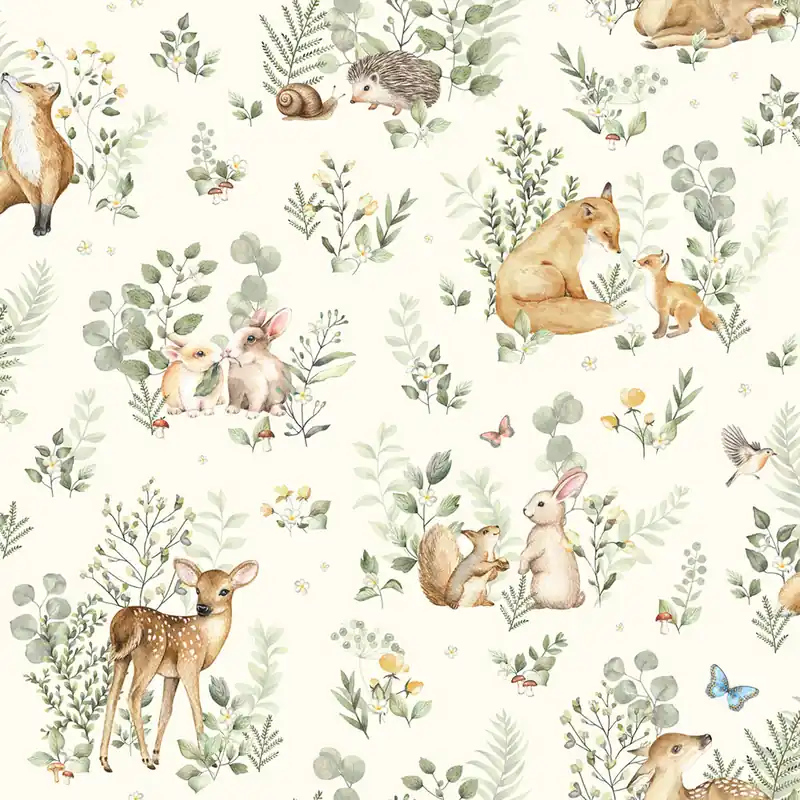 Versand Am Gleichen Tag Kindertapete mit Tieren, 972-1, Mika, ICH Wallcoverings