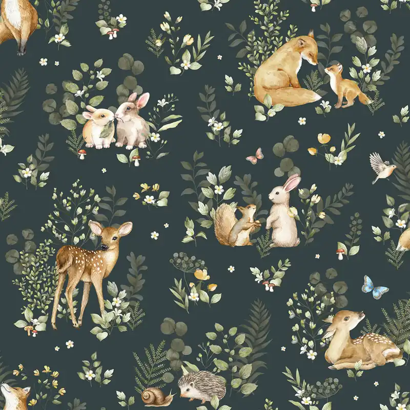 Top-Preis Grüne Kindertapete mit Tieren, 972-3, Mika, ICH Wallcoverings