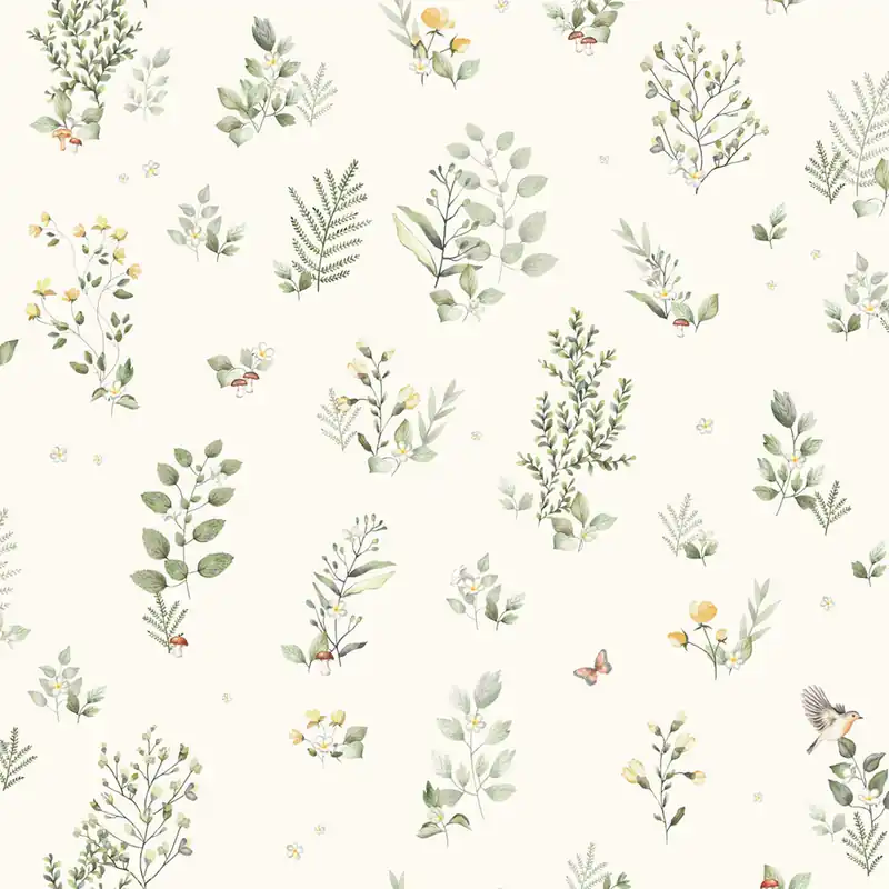 Vliestapete mit Pflanzen und Vögeln, 973-1, Mika, ICH Wallcoverings Sale