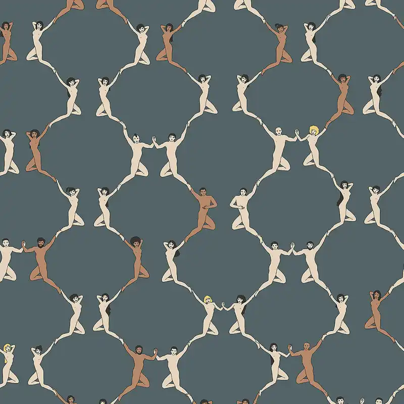 Rabatt Moderne, dunkeltürkisfarbene Tapete 6500-3, Batabasta, ICH Wallcoverings