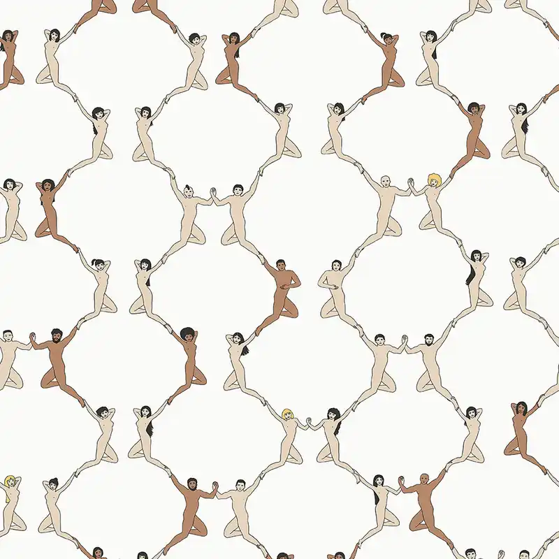 Sale Moderne, cremefarbene Tapete, Vliestapete 6500-2, Batabasta, ICH Wallcoverings