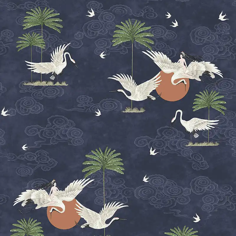 Blaue romantische Tapete, Natur 6501-1, Batabasta, ICH Wallcoverings Kracherpreis