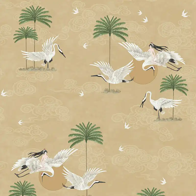 Sonderangebot Ockerfarbene romantische Tapete, Natur 6501-4, Batabasta, ICH Wallcoverings