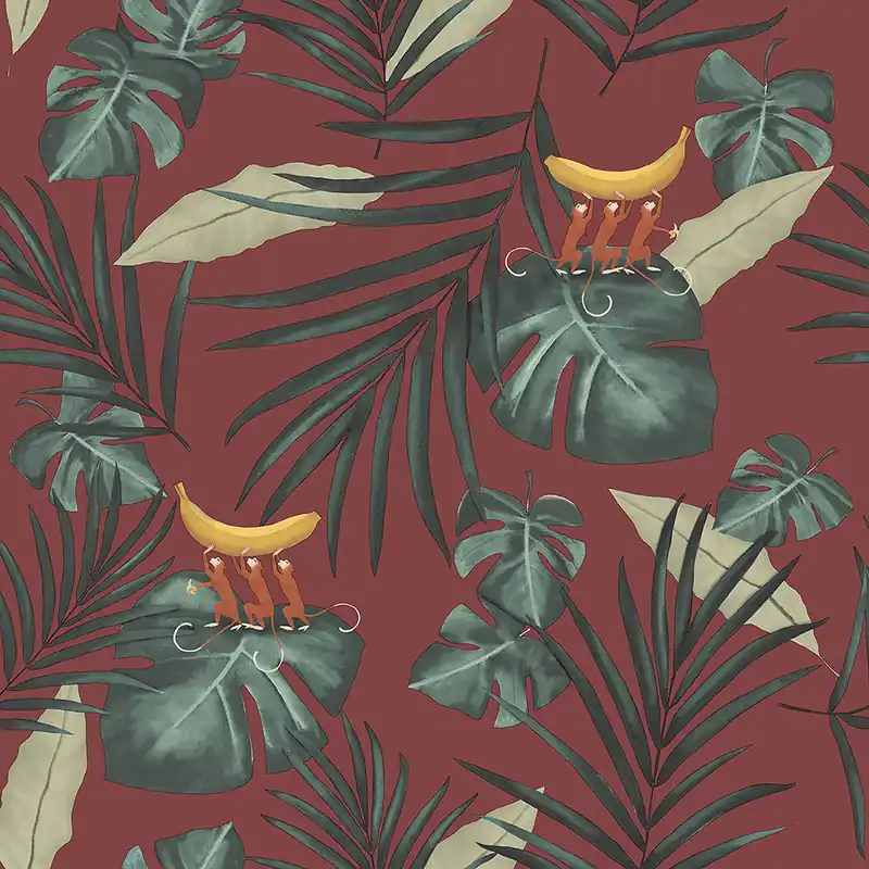 Neue Ware Rote Tapete, Natur 6502-4, Batabasta, ICH Wallcoverings