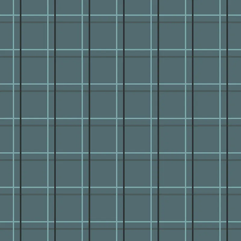 Kracherpreis Türkise Tapete mit geometrischem Muster, Schottenkaro 6505-1, Batabasta, ICH Wallcoverings