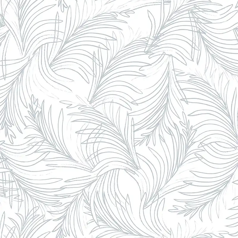 Weiß-blaue Tapete, Palmblätter 6507-1, Batabasta, ICH Wallcoverings Neu Im Sortiment