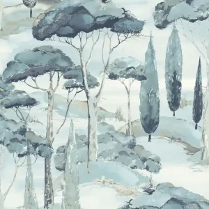 Nur Heute Blaue Vliestapete, Natur, Bäume, A69203, Arcadia, Grandeco
