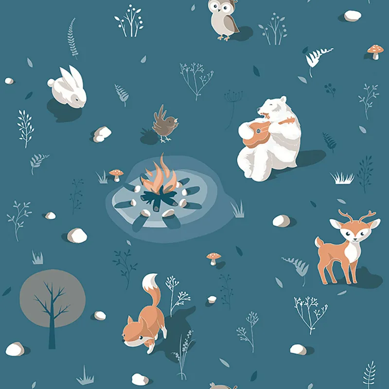 Bestseller Kindertapete blau mit Tieren, Vliestapete L31311, My Kingdom, Ugépa