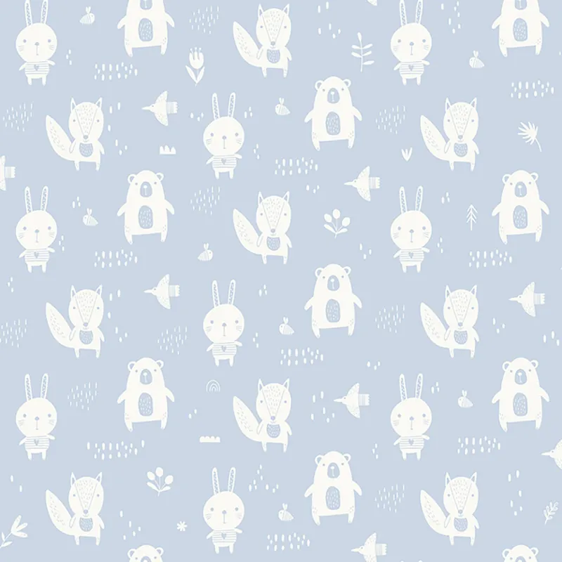 Blaue Tapete für die Kleinsten Waldtiere, Vliestapete L91311, My Kingdom, Ugépa Top-Preis