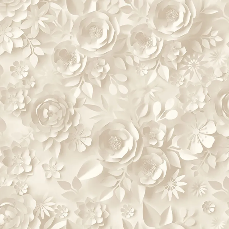 Beige Blumentapete mit 3D-Effekt, Vliestapete M44607, My Kingdom, Ugépa Garantierte Lieferung