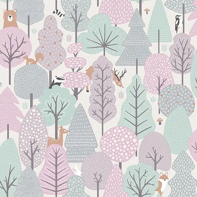 Neu Im Sortiment Kindertapete - Tiere im Wald, Vliestapete M51603, My Kingdom, Ugépa