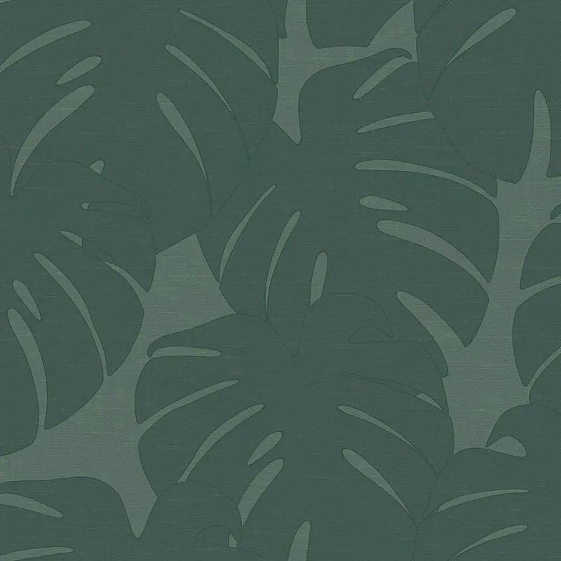 Bestseller Grüne Tapete - monstera Blätter - Stoff Textur, Vliestapete 347763, Natural Fabrics, Origin
