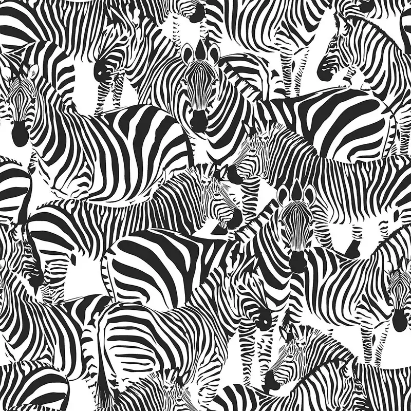 Schwarz-weiße Tapete mit Zebras, Vliestapete 139155, Paradise, Esta Home Beliebt