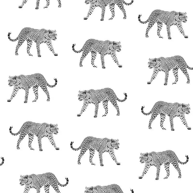 Schwarz-weiße Tapete mit Leoparden, Vliestapete 139176, Paradise, Esta Home Nur Heute